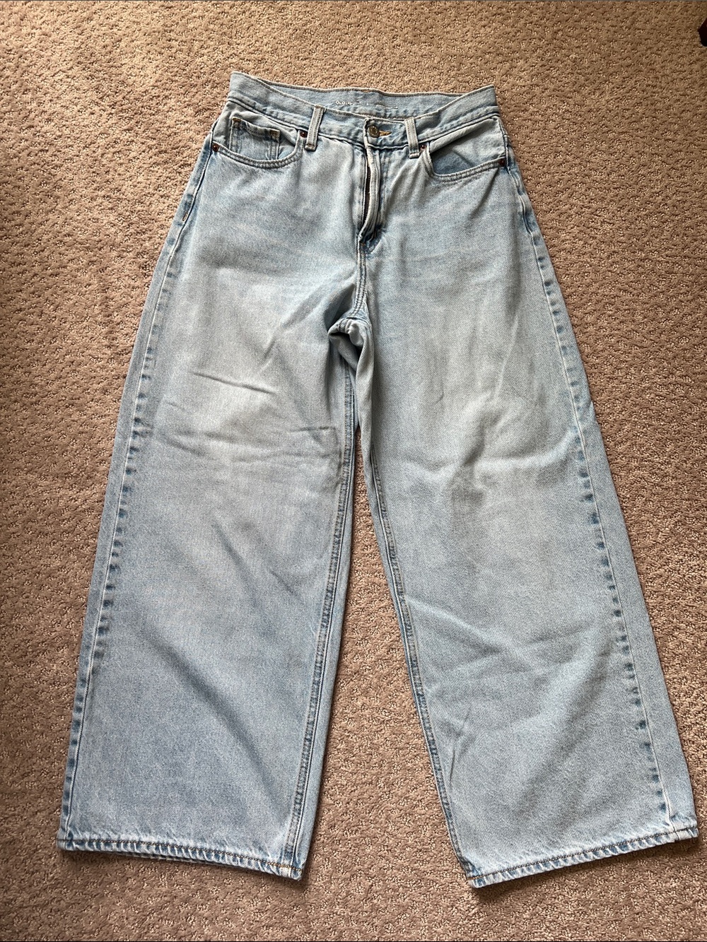 Old Navy Light Wash Baggy Wide-Leg Xtra High Rise Jeans